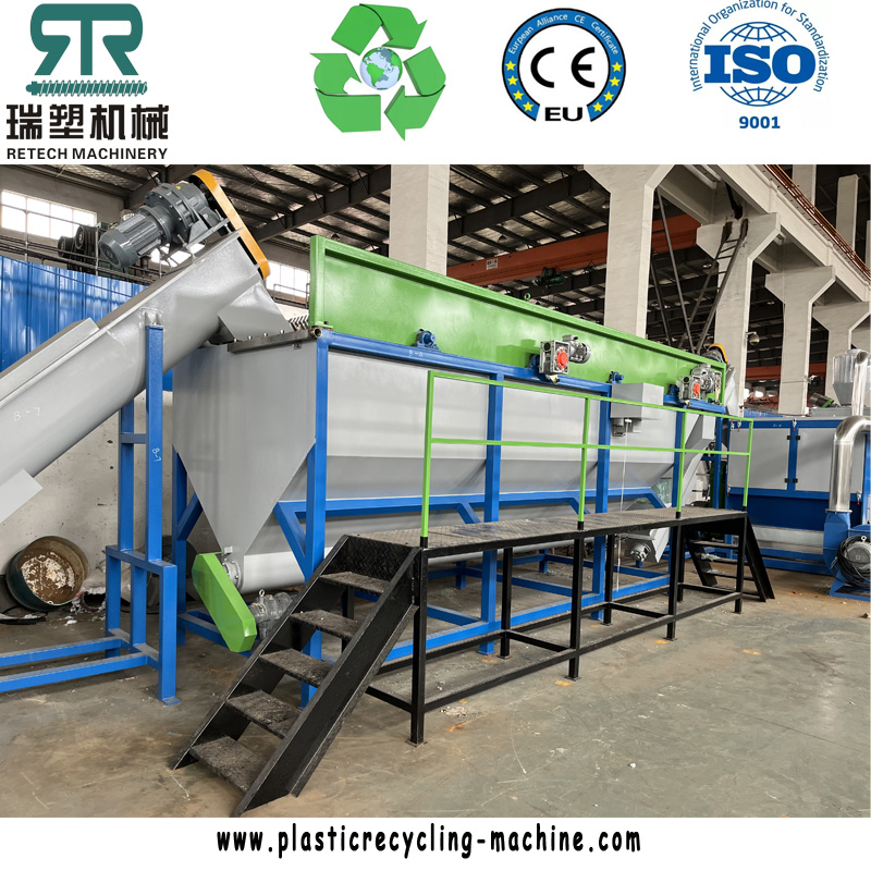 2000kg/hr LDPE LLDPE Agriculture Film Crushing Washing Recycling Squeeze Drying Line 