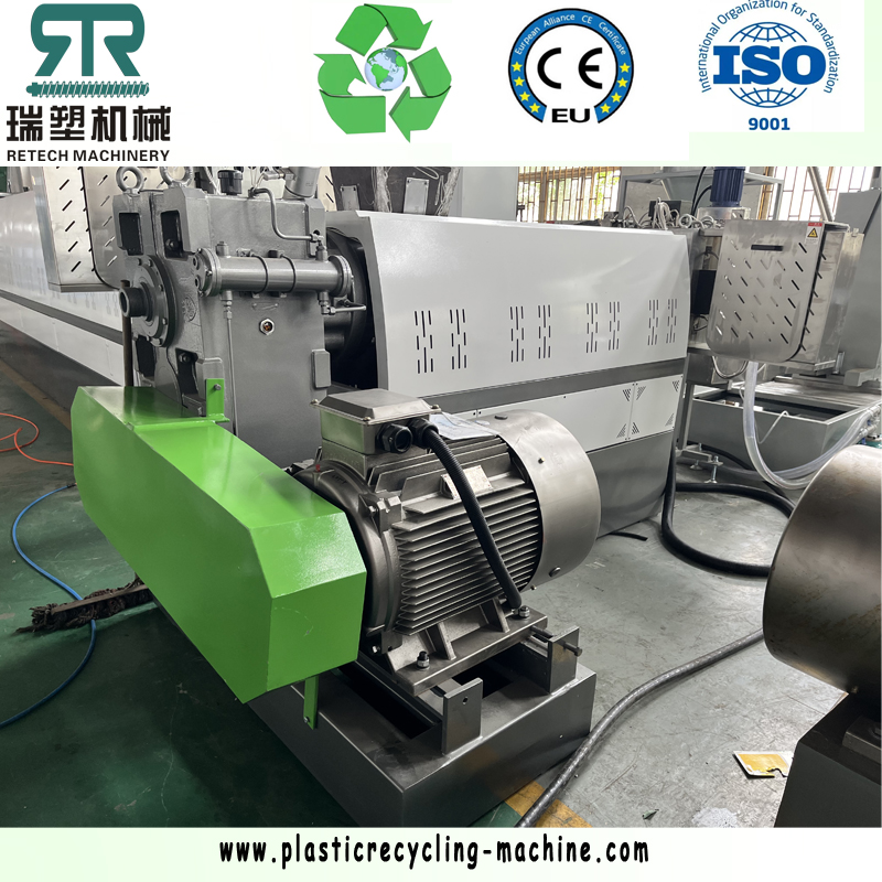 HDPE LDPE Film Bag Compacting Degassing Extruder Die Face Cut Pelletizing Line 
