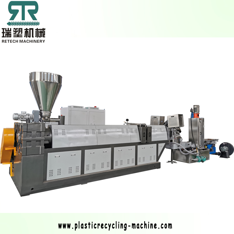 Plastic LDPE LLDPE PP Film Granules Side Force Feeder Pelletizing Recycling Machine 