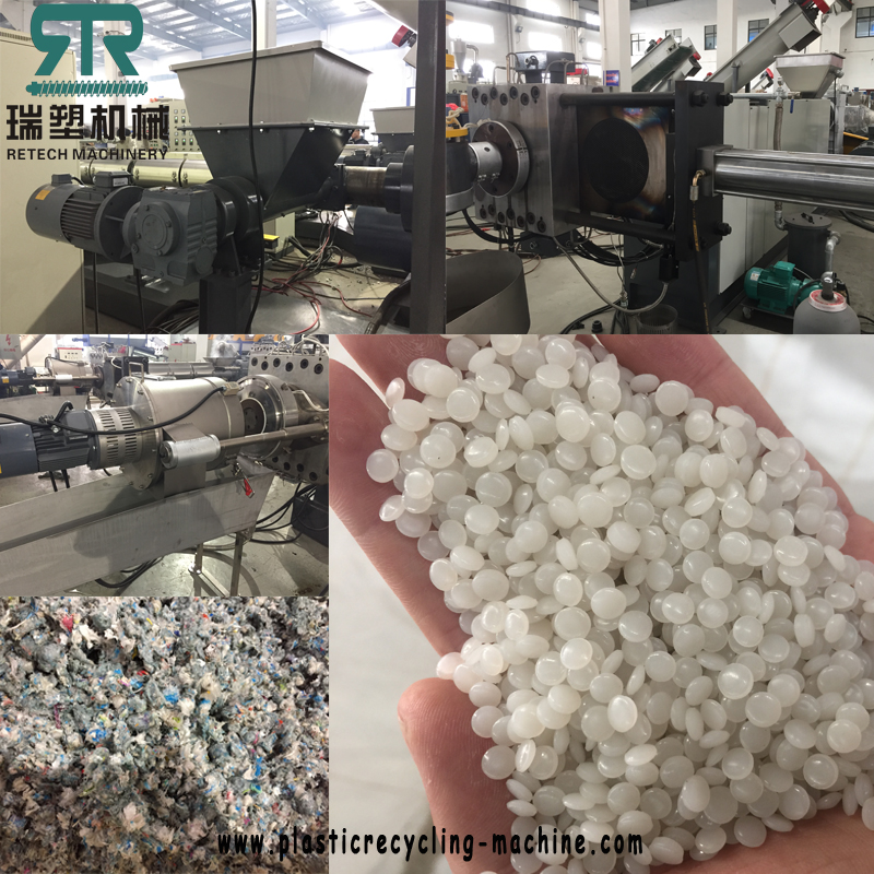 PP woven bag/raffia/PP non woven fabric force feeder double stage water ring cutter pelletizing line 