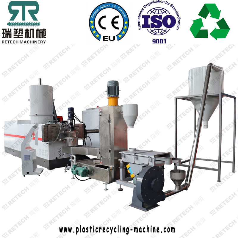 BOPP HDPE LDPE LLDPE Film Bags Raffia Offcut Compactor Single Stage Water Ring Pelletizing Machine