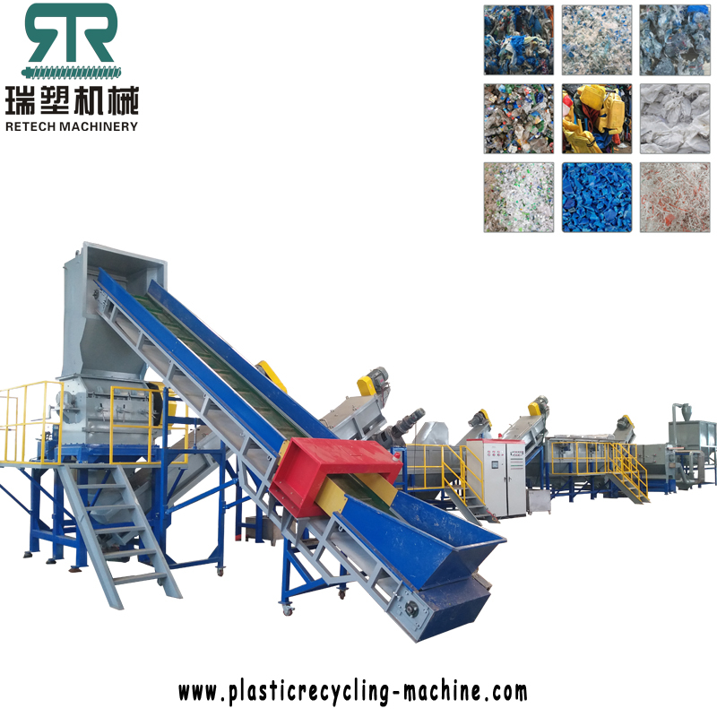 1000kg/h PE/PP/LDPE/LLDPE Film Completely Washing Recycling Pelletizing Line