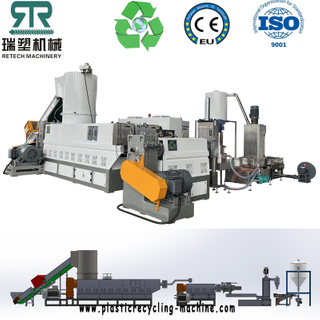 800kg/hr HDPE Bag LDPE Film Plastic Compactor Double Stage Pelletizing Machine