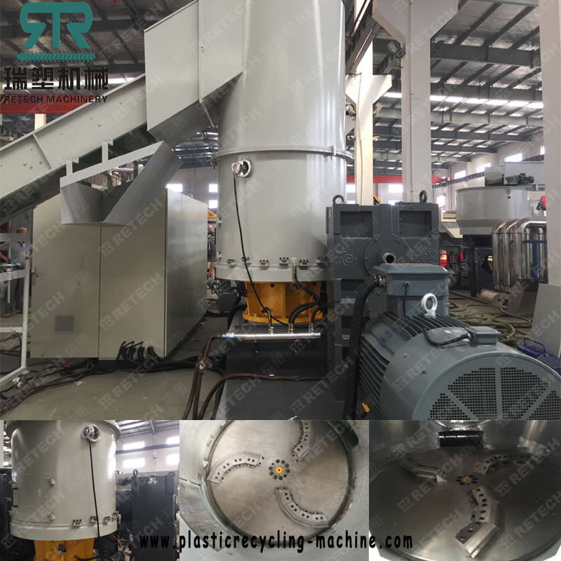 LDPE HDPE stretch film compactor two stage extruder recycling granulating machine 