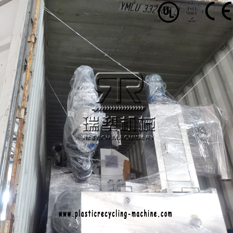 packaged in container of HDPE pp rigid plastic granulation line packaged in container of HDPE pp rigid plastic granulation line